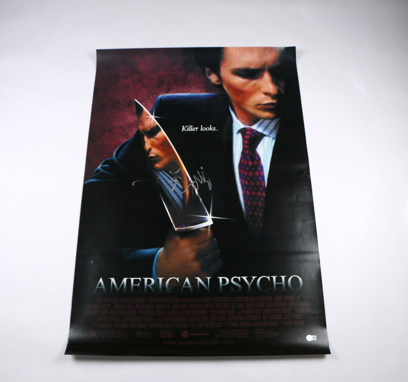 Christian Bale Signed Poster Original American Psycho Full Size Autograph Beckett