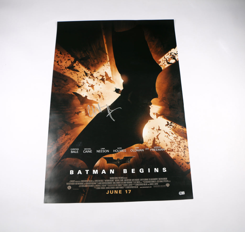 Christian Bale Signed Poster Original Batman Begins Full Size Autograph Beckett