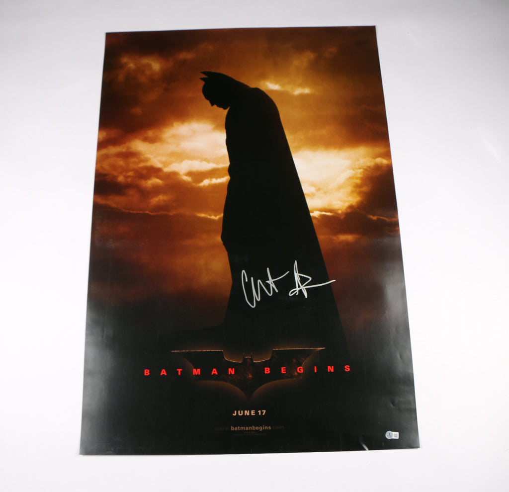 Christian Bale Signed Poster Original Batman Begins Full Size Autograph Beckett