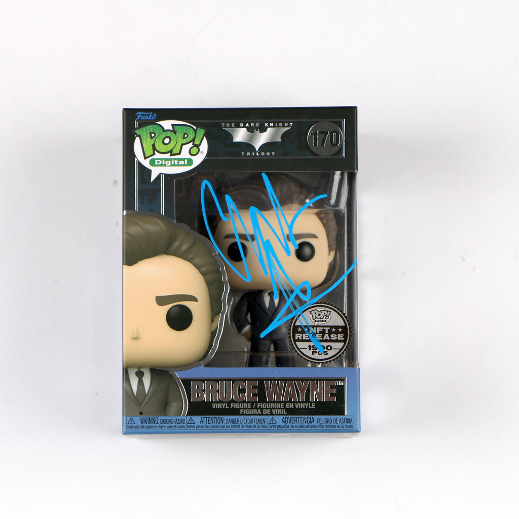Christian Bale Signed Funko Pop 170 Bruce Wayne The Dark Knight Trilogy Beckett