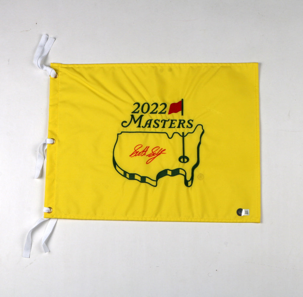 Scottie Scheffler Signed Flag 2022 Masters Flag Scottie Scheffler Auto Beckett