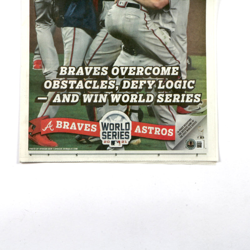 Brian Snitker Signed Newspaper World Series Champs Atlanta Braves Beckett