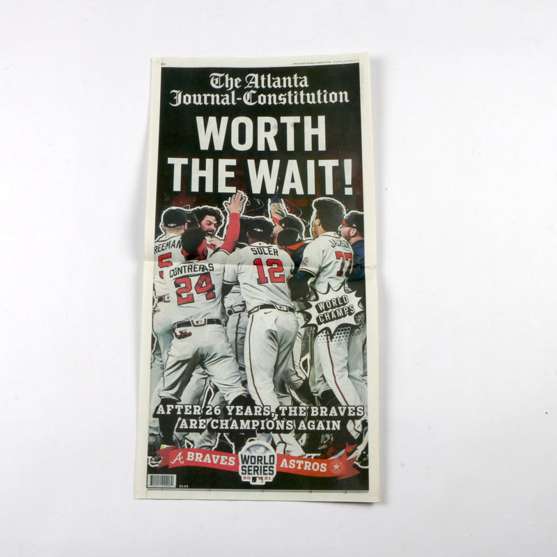 Brian Snitker Signed Newspaper World Series Champs Atlanta Braves Beckett