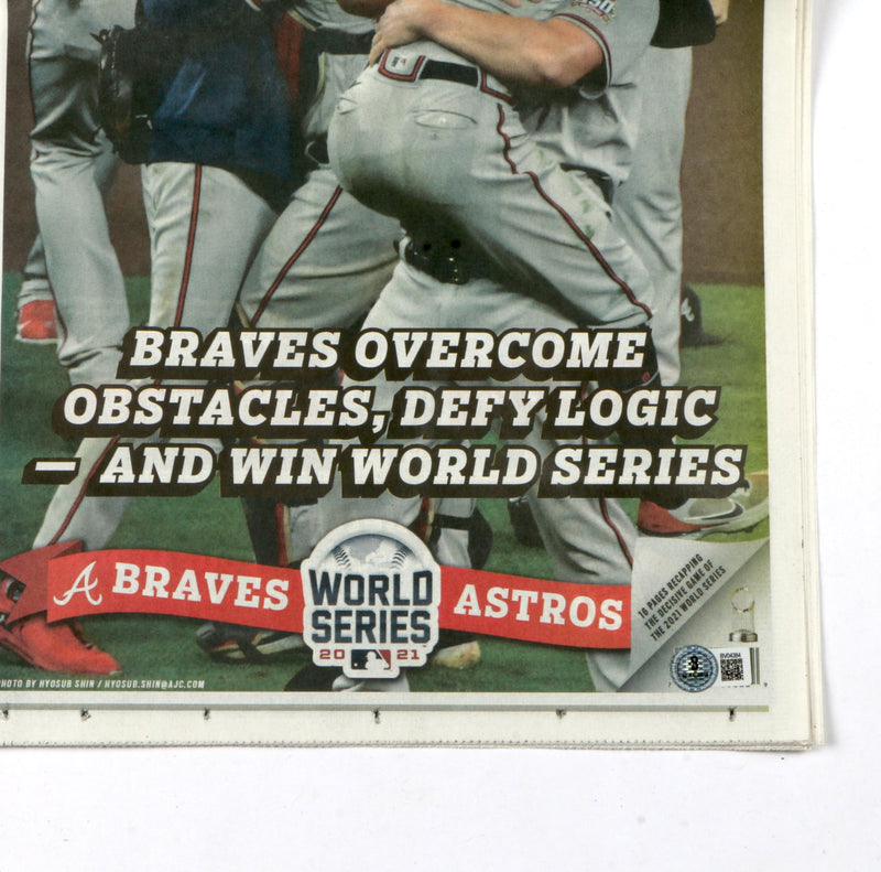 Brian Snitker Signed Newspaper World Series Champs Atlanta Braves Beckett