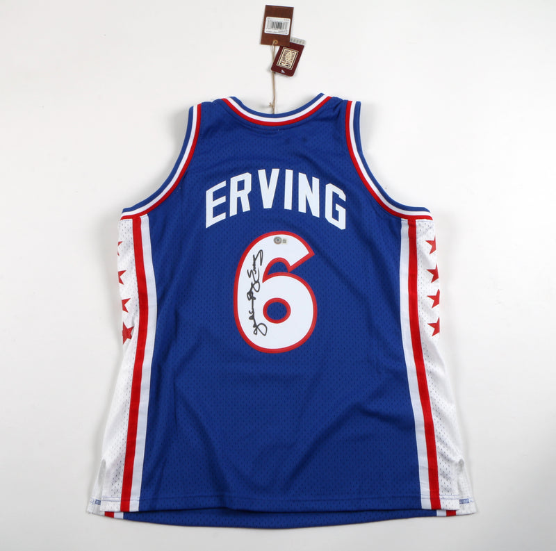 Julius Erving Signed Jersey Philadelphia 76ers Mitchell & Ness Dr. J Signed Beckett