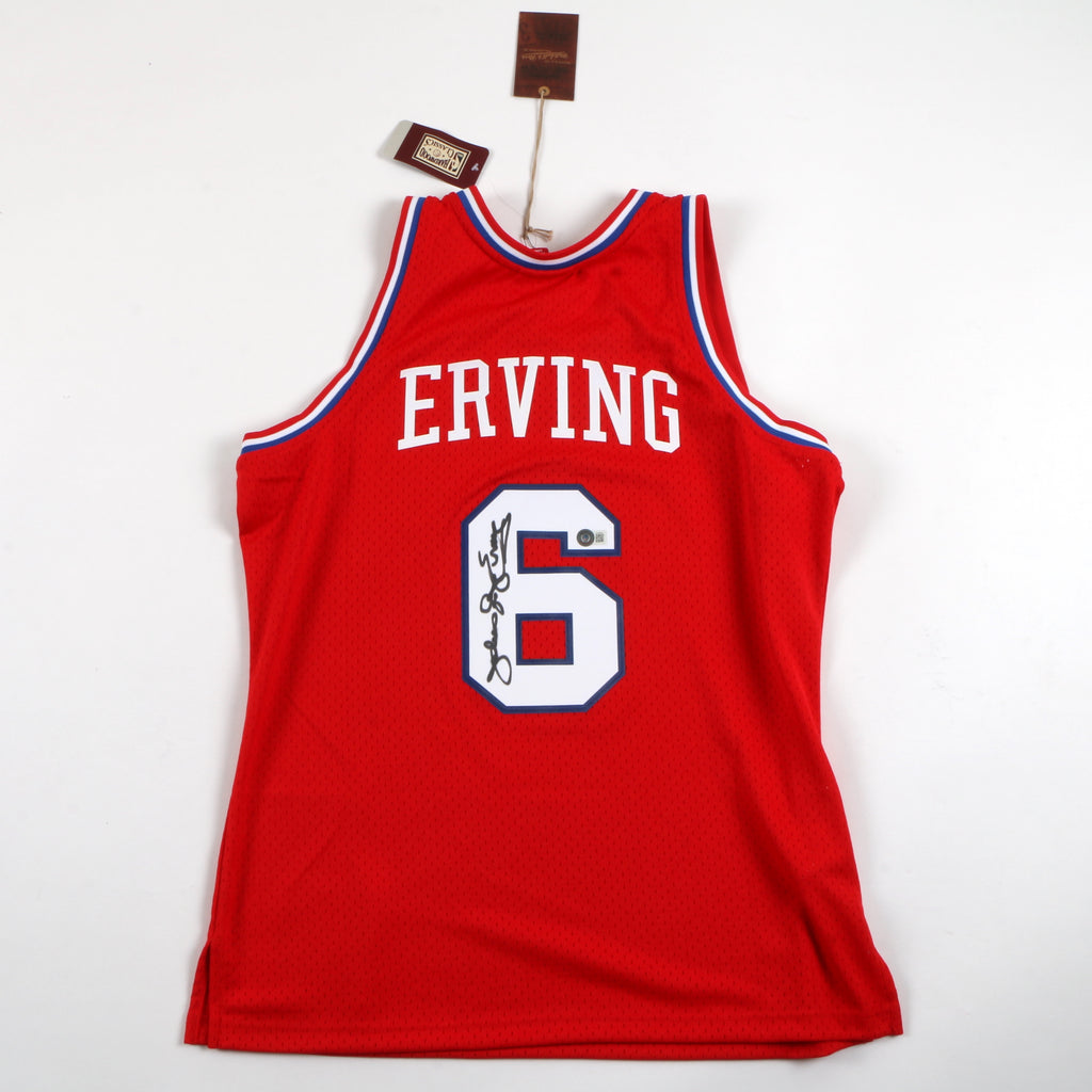 Julius Erving Signed Jersey Philadelphia 76ers Mitchell & Ness Dr. J Signed Beckett