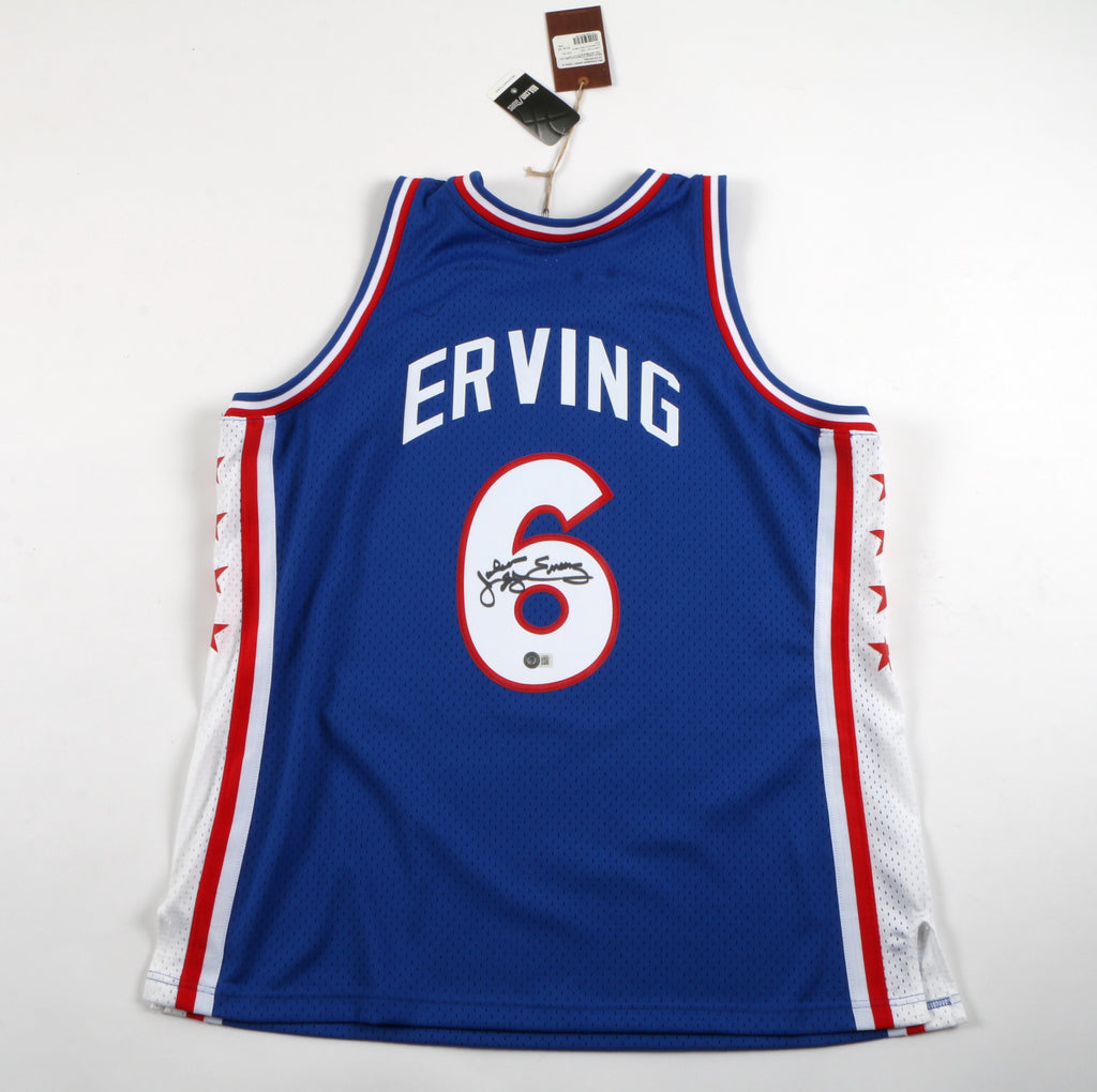 Julius Erving Signed Jersey Philadelphia 76ers Mitchell & Ness Dr. J Signed Beckett