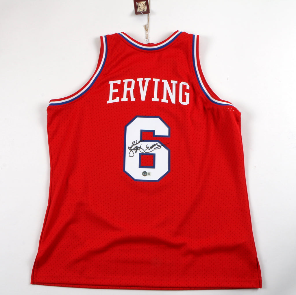 Julius Erving Signed Jersey Philadelphia 76ers Mitchell & Ness Dr. J Signed Beckett