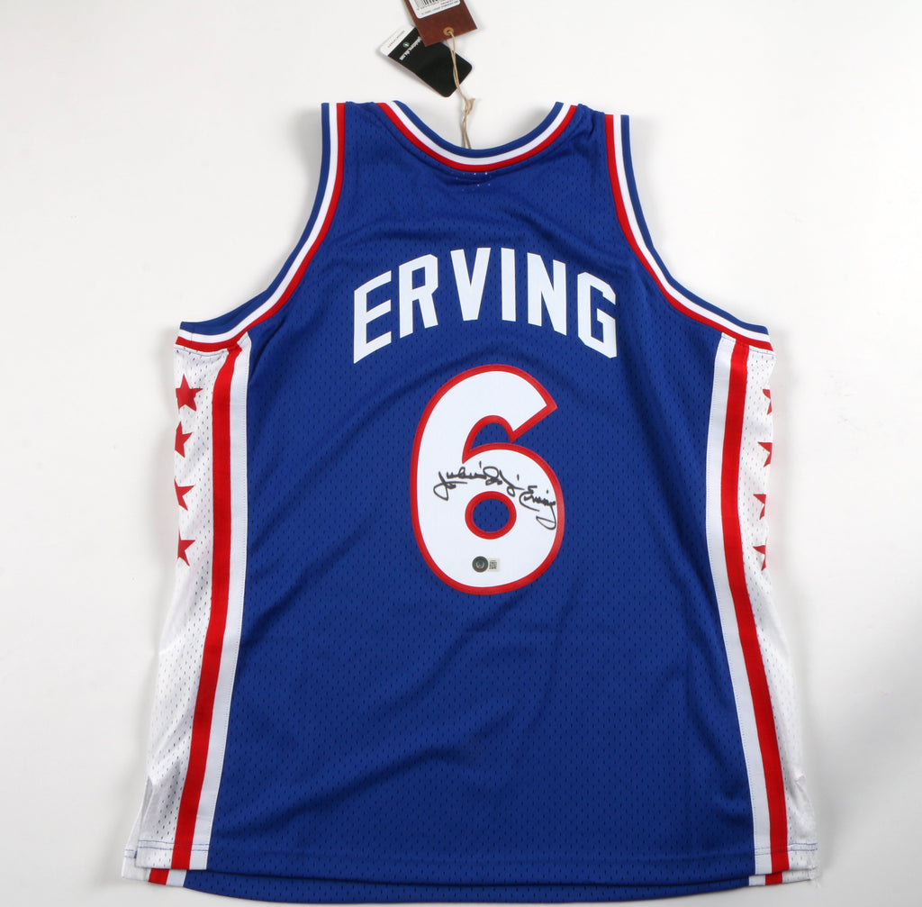 Julius Erving Signed Jersey Philadelphia 76ers Mitchell & Ness Dr. J Signed Beckett