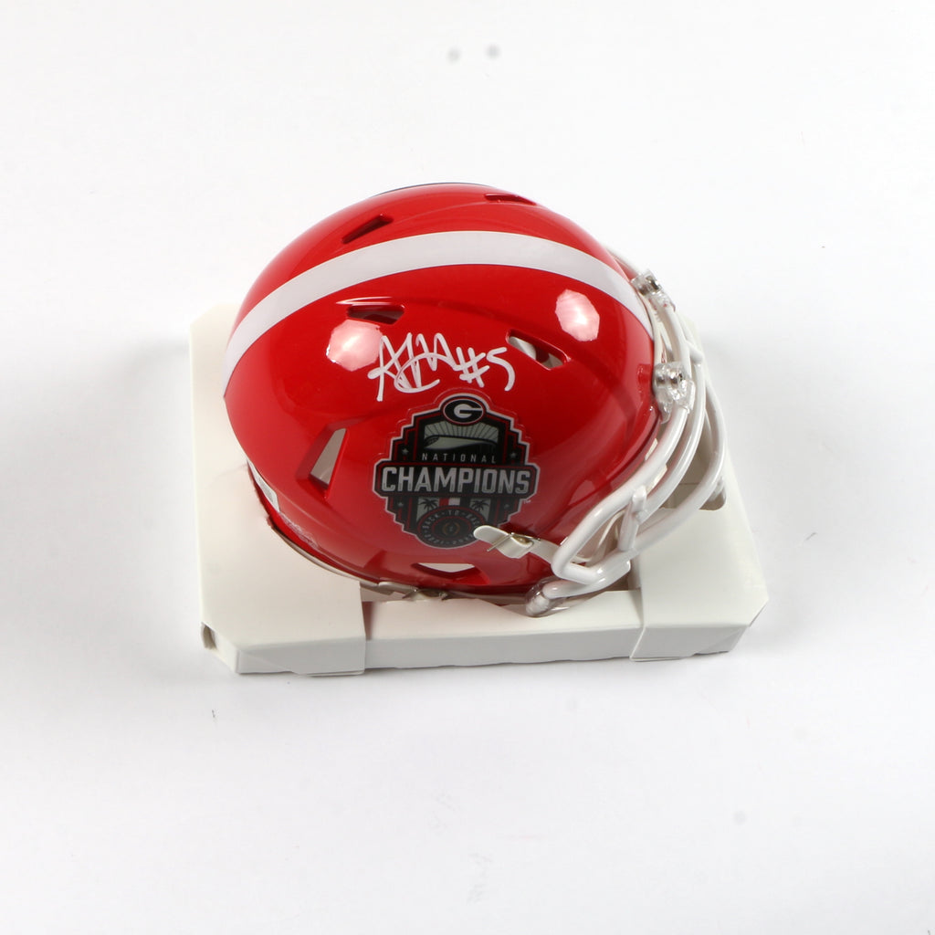 Adonai Mitchell Signed Mini Helmet Georgia Bulldogs 2022 Champs Beckett