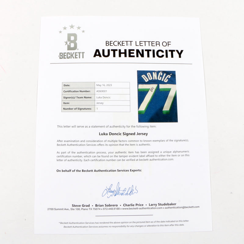 Luka Doncic Signed Jersey Dallas Mavericks Swingman Beckett – More Than  Sports