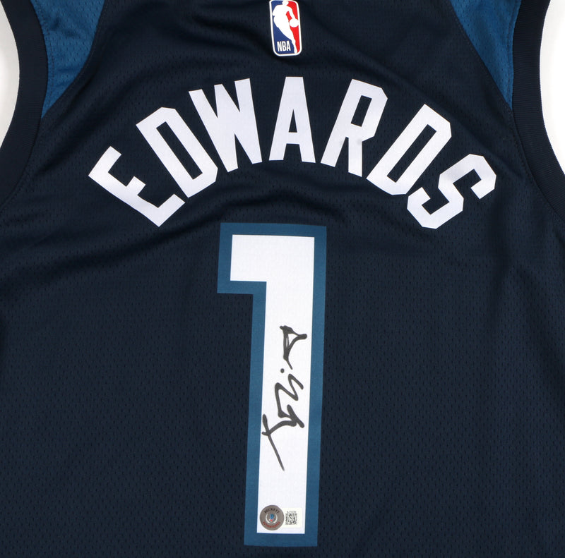 Anthony Edwards Signed Jersey Minnesota Timberwolves Swingman Beckett COA