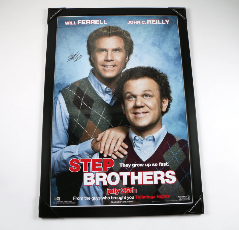 Will Ferrell Signed Poster Steph Brothers 24x36 Framed Will Ferrell Autograph Beckett COA