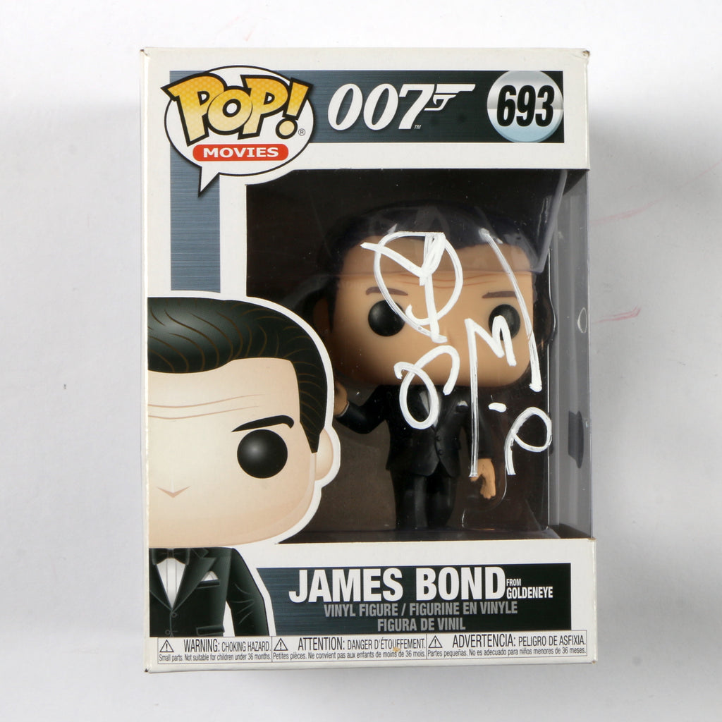 Pierce Brosnan Signed Funko Pop 693 Goldeneye 'James Bond' Pierce Brosnan Autograph Beckett COA