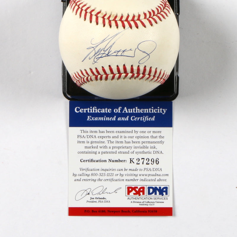 Ken Griffey Jr Signed Baseball AL Baseball Mariners Red PSA