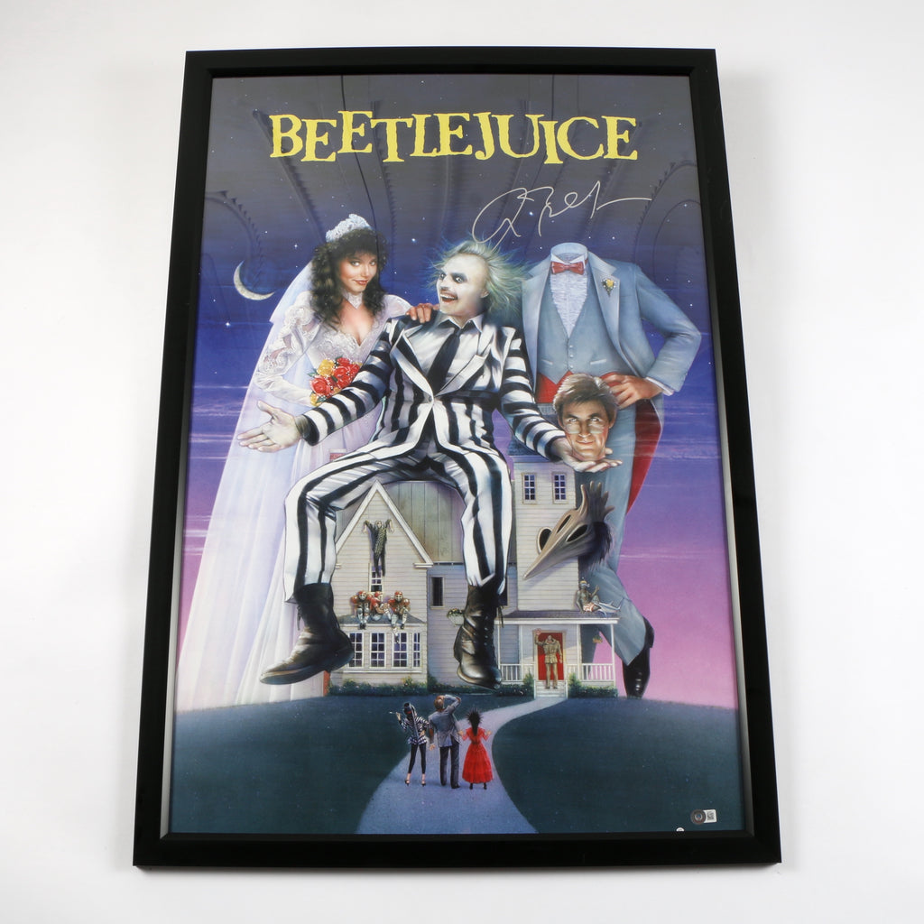 Alec Baldwin Signed BeettleJuice Poster Framed 24x36 Movie Poster Beckett