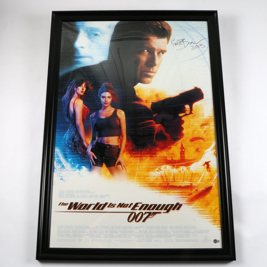 Pierce Brosnan Signed Authentic Movie Poster James Bond "The World is not enough" Beckett COA