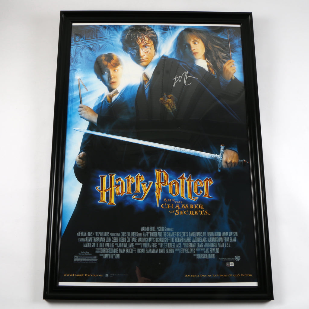 Daniel Radcliffe Signed Harry Potter "Chamber of Secrets" Poster Framed Movie Poster- COA Beckett