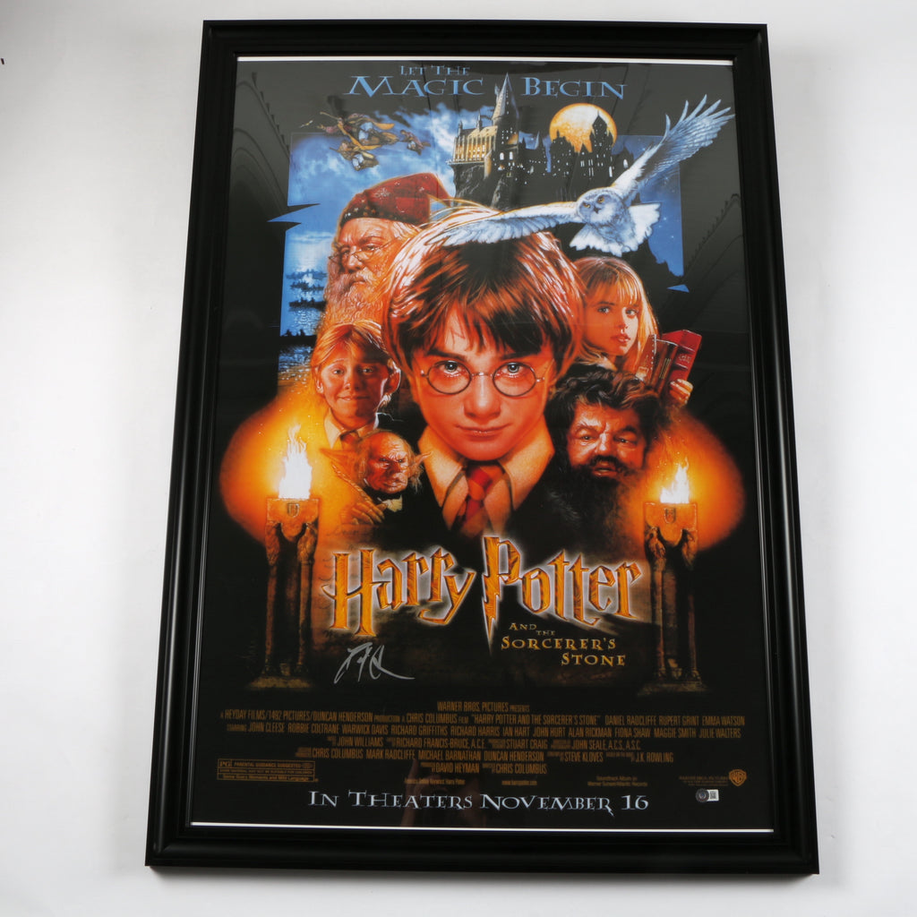Daniel Radcliffe Signed Harry Potter "The Sorcerer's Stone" Poster Framed Movie Poster- COA Beckett