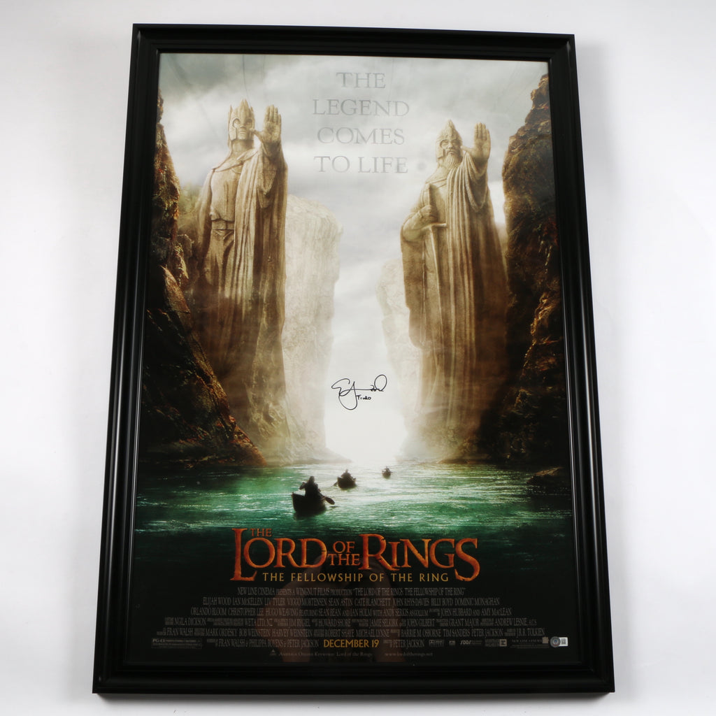 Elijah Wood Signed "Lord of The Rings: The Fellowship of The Ring" Framed Authentic Movie Poster - Beckett COA