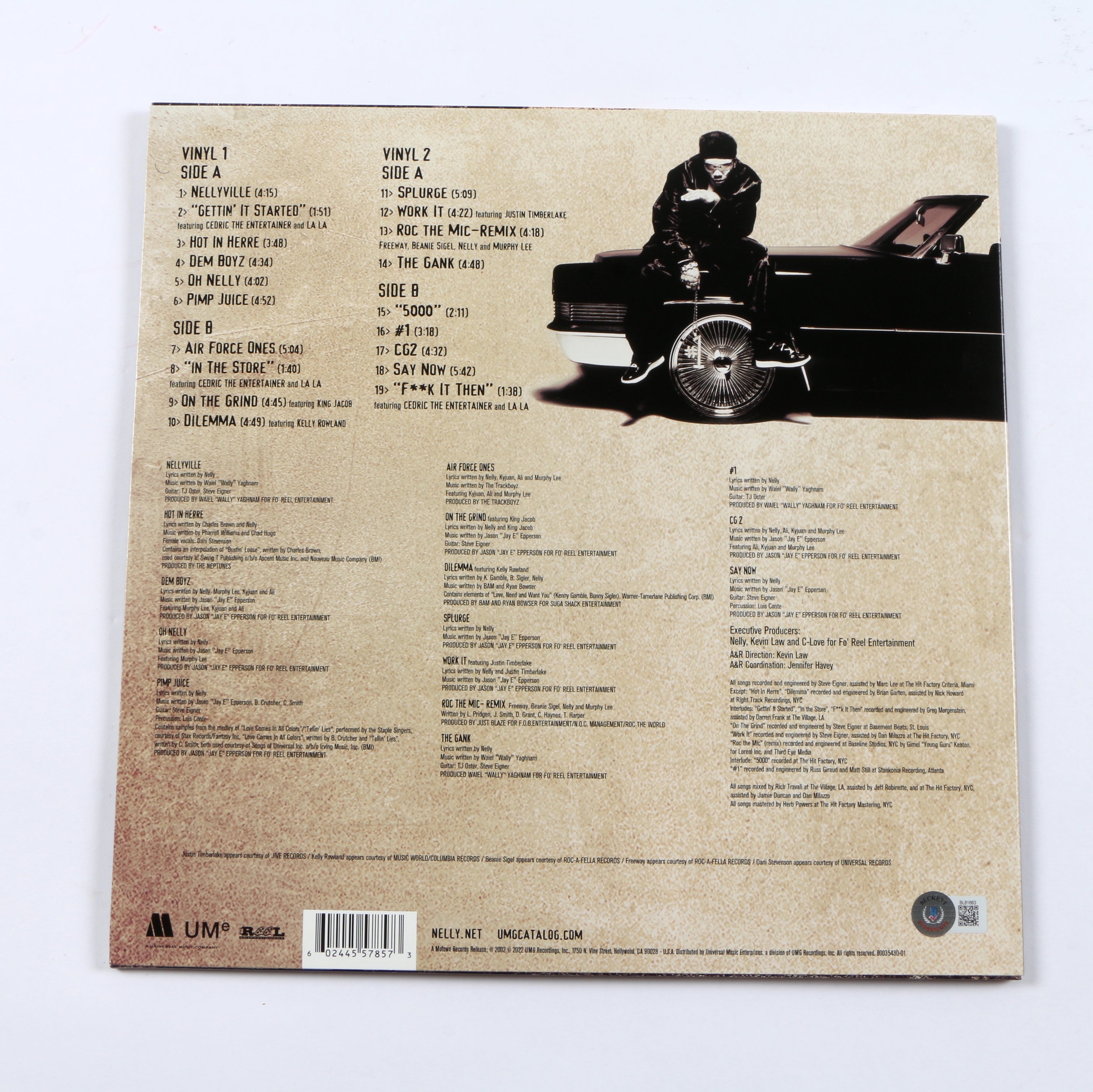 Nelly Autographed Vinyl Cover - 
