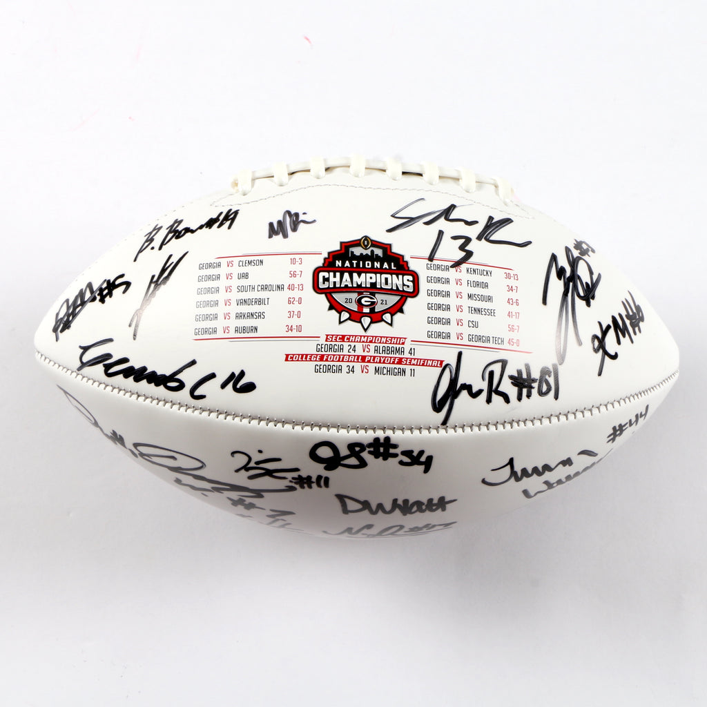 2021 National Champs Team Signed National Championship Football Travon Walker Stetson Ringo Bowers Georgia Bulldogs BAS AC32320