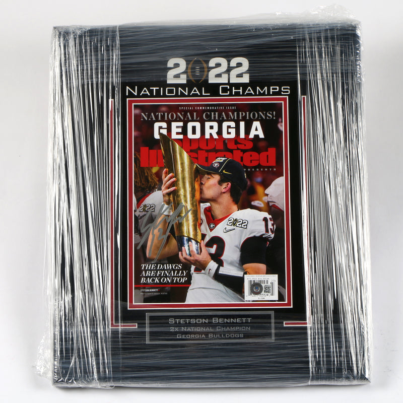 Stetson Bennett Signed Sports Illustrated framed 2021 National Championship Edition Beckett