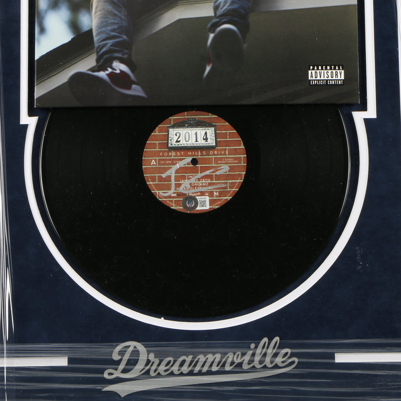 J. Cole Signed Vinyl Cover Framed "2014 Forest Hills Drive" - COA Beckett