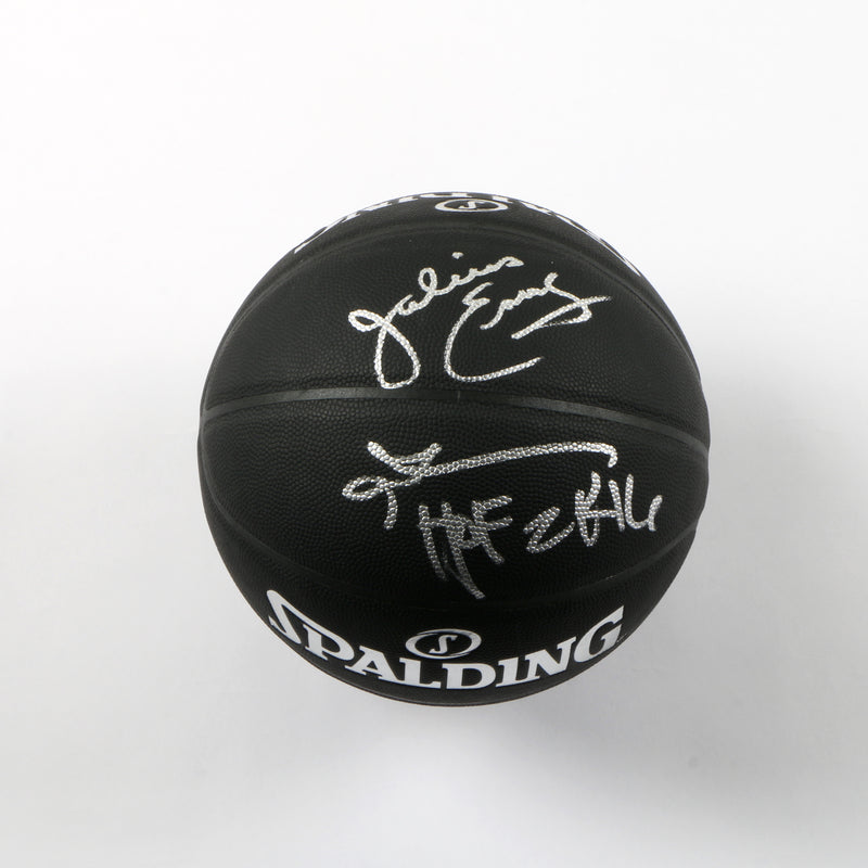 Allen Iverson Julius Erving Signed Spalding Basketball 76ers with HOF Players-COA Beckett