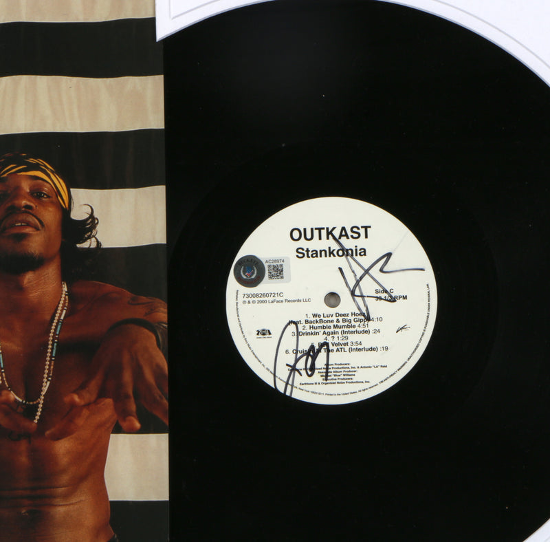Andre 3000 & Big Boi Outkast Signed Stankonia Vinyl Framed Display- Autographed with Beckett BAS COA