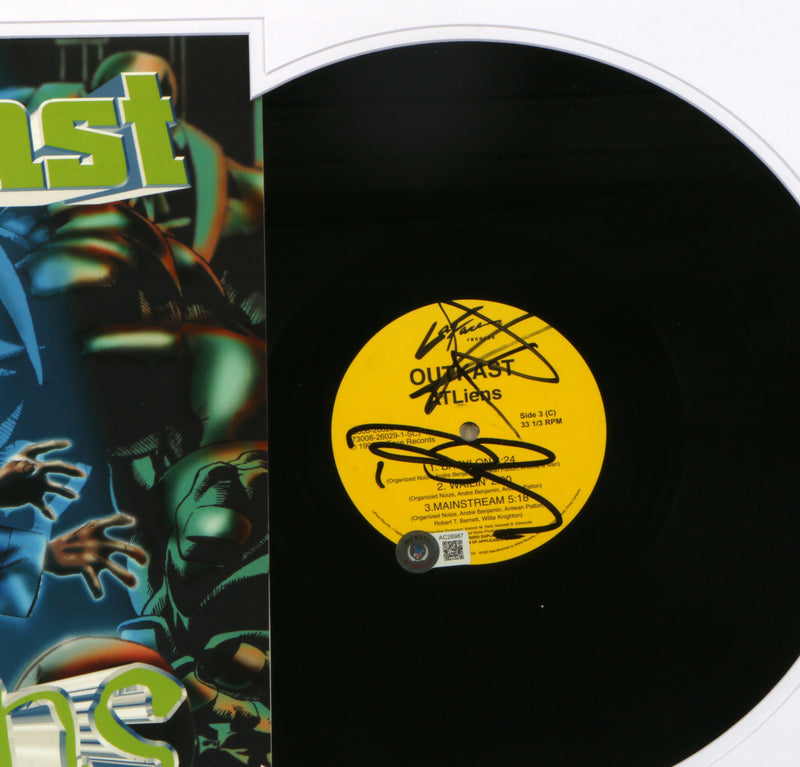 Andre 3000 & Big Boi Outkast Signed "ATLiens" Vinyl Framed Display- Beckett BAS COA