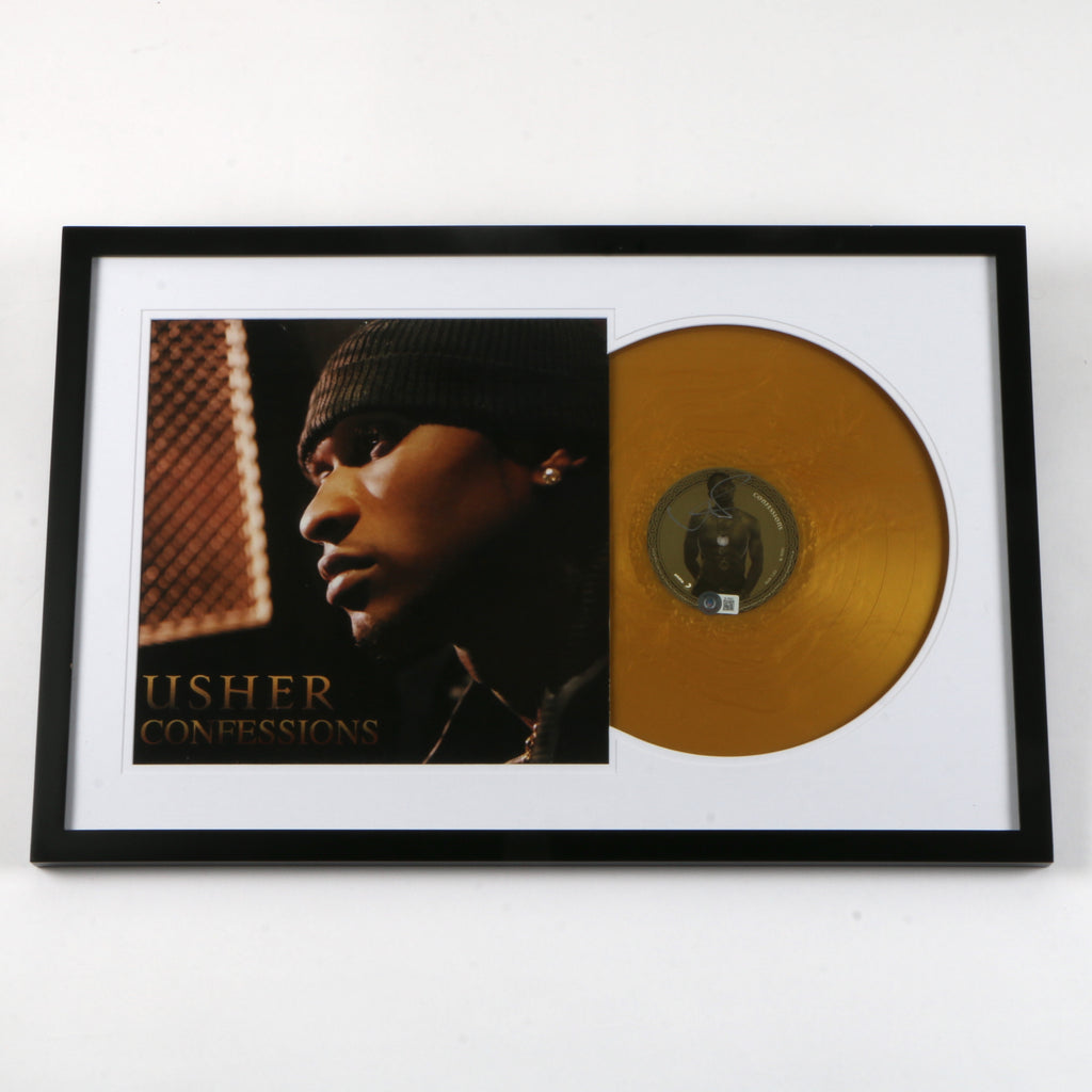 Usher Signed "Confessions" Vinyl Cover and Vinyl - Framed Display - Beckett BAS COA