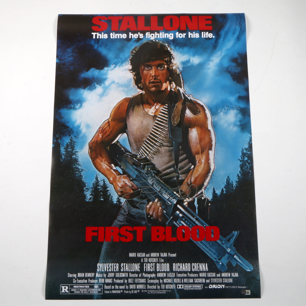 Sylvester Stallone Signed "Rambo: First Blood Part I" Movie Poster - Beckett COA