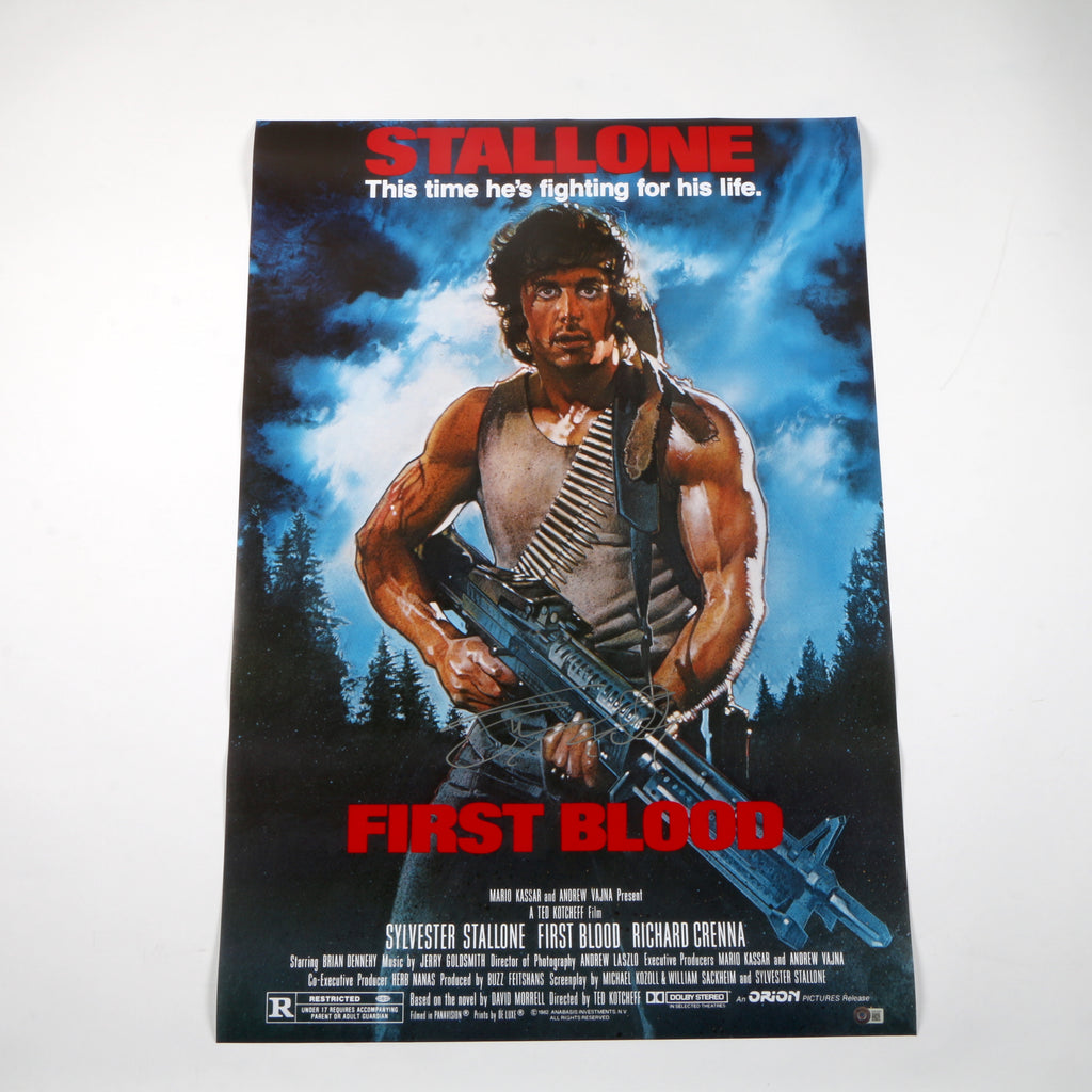Sylvester Stallone Signed "Rambo: First Blood Part I" Movie Poster - Beckett COA
