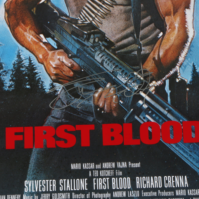 Sylvester Stallone Signed "Rambo: First Blood Part I" Movie Poster - Beckett COA