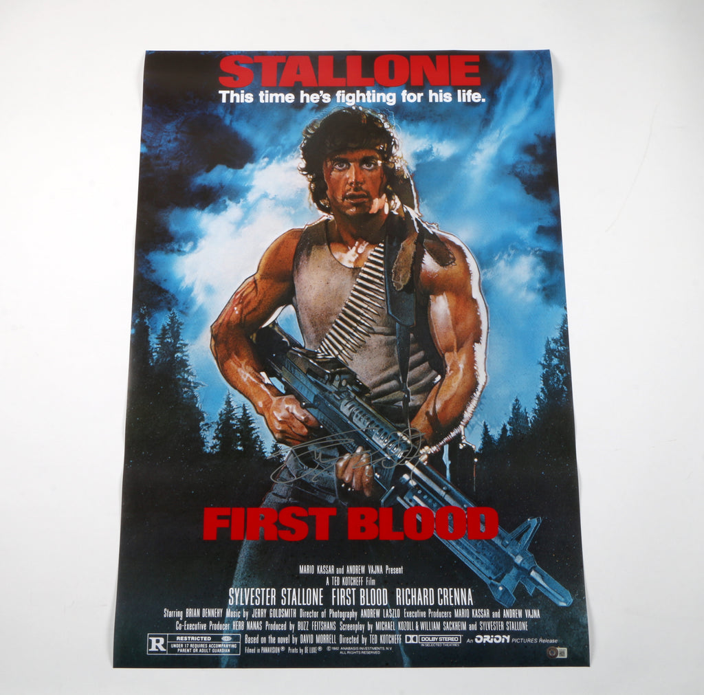 Sylvester Stallone Signed "Rambo: First Blood Part I" Movie Poster - Beckett COA