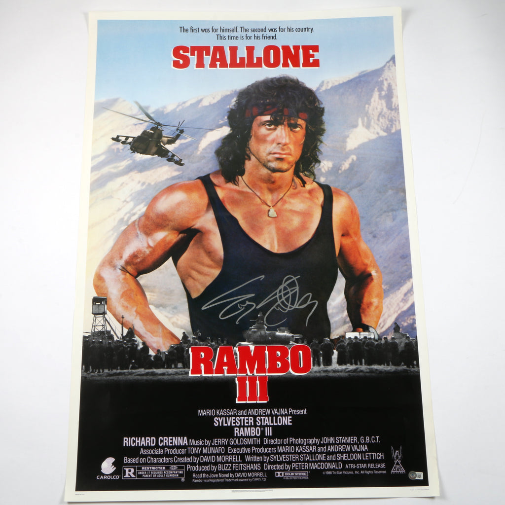 Sylvester Stallone Signed "Rambo: III" Movie Poster - Beckett COA