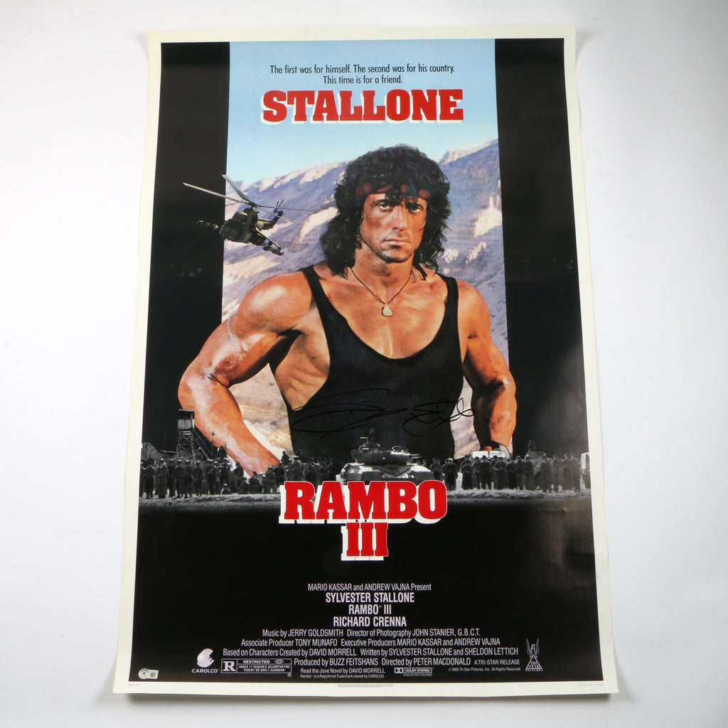Sylvester Stallone Signed "Rambo: III" Movie Poster - Beckett COA