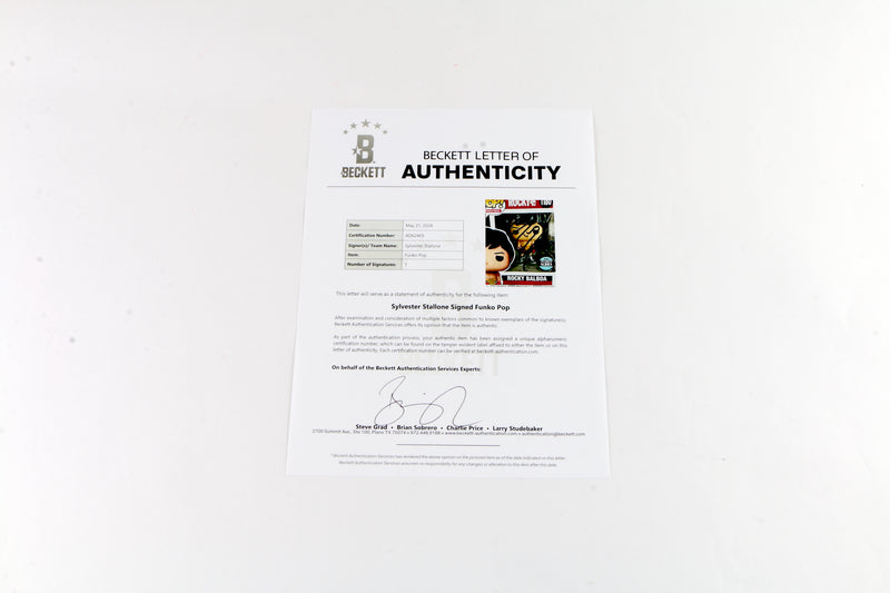 Sylvester Stallone Signed Funko Pop 1180 Rocky 45th Anniversary 'Rocky Balboa' - Autograph Beckett COA