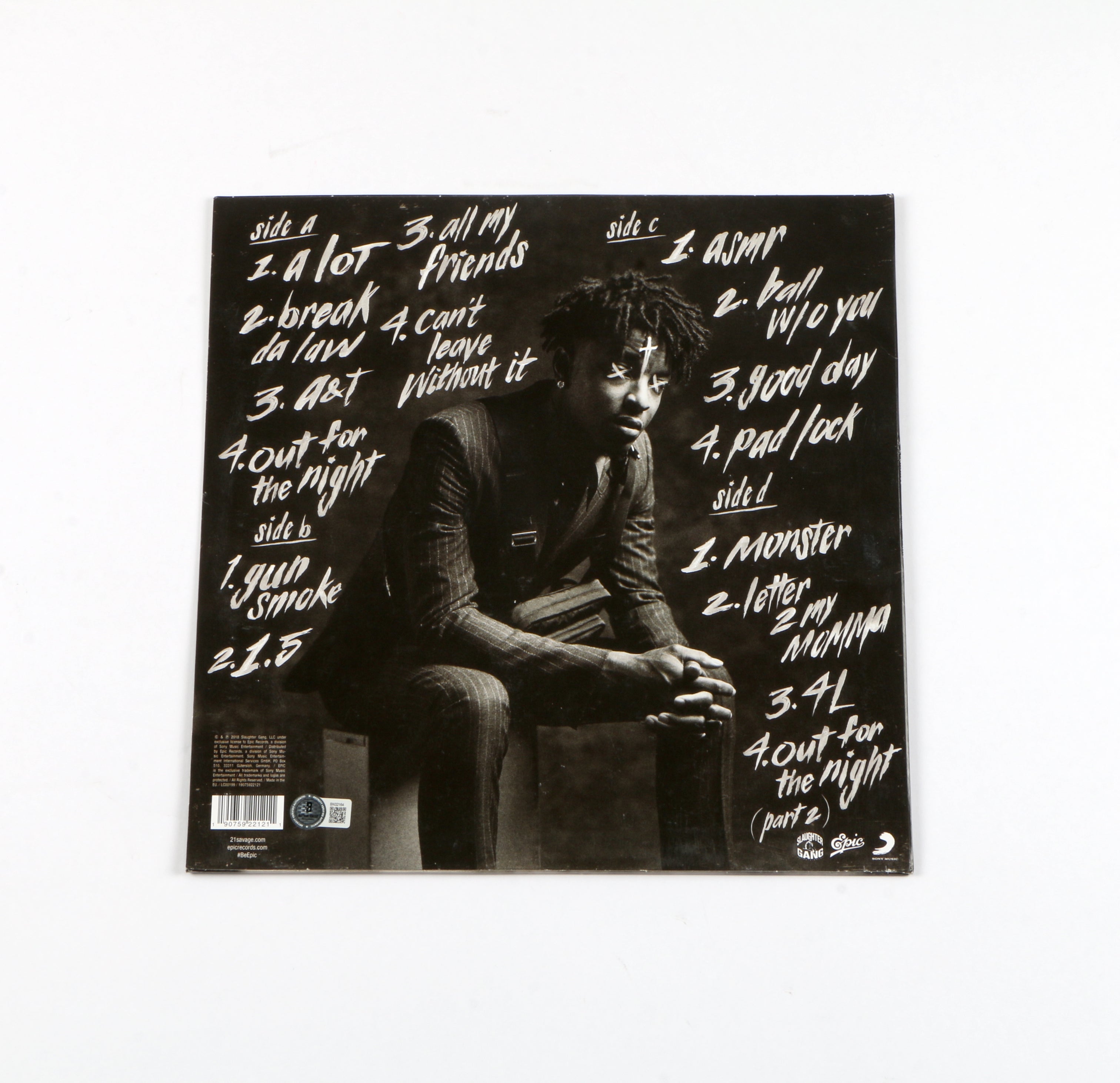 21 Savage Signed i am > i was Album cover Beckett COA 21