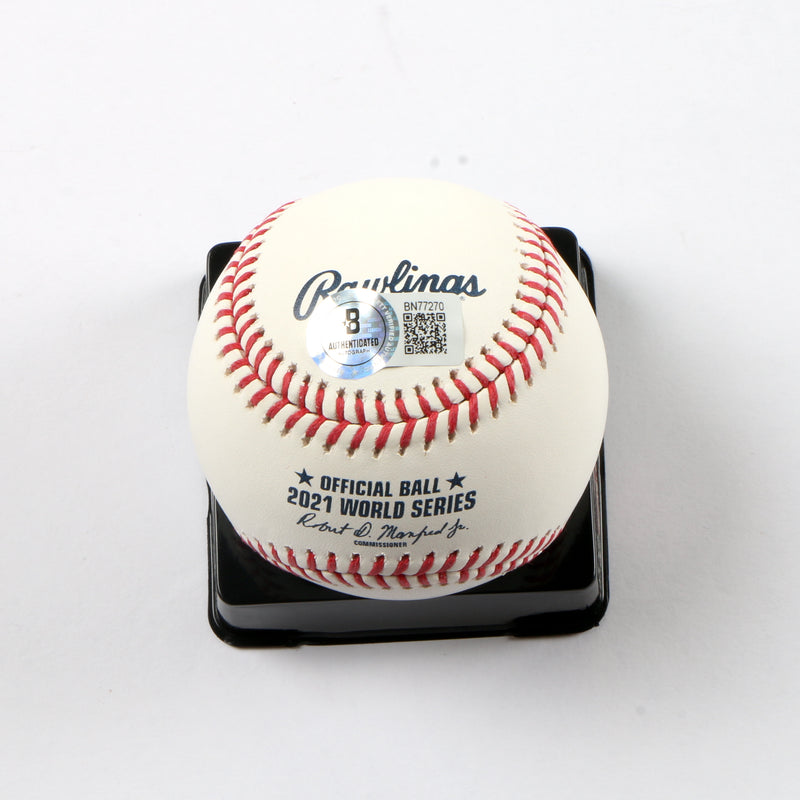 Luke Jackson Signed Baseball Inscribed "21 WS Champs" - Beckett COA