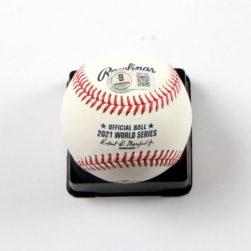 Luke Jackson Signed Baseball Inscribed "21 WS Champs" - Beckett COA