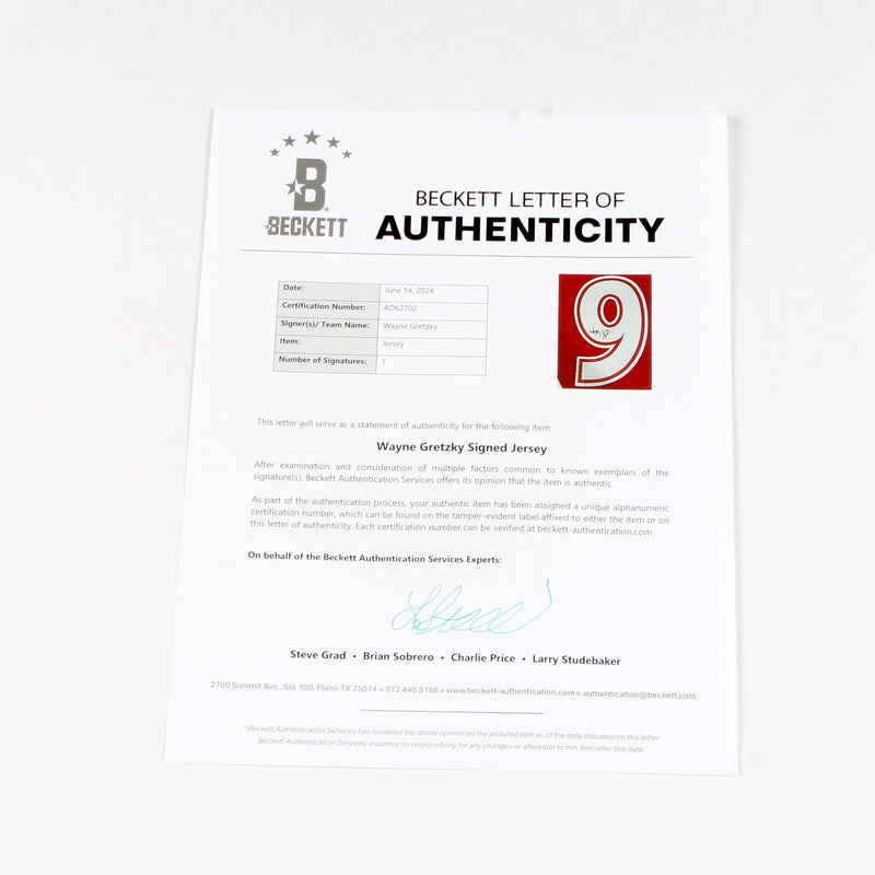 Wayne Gretzky Signed Jersey Canada National - Beckett COA