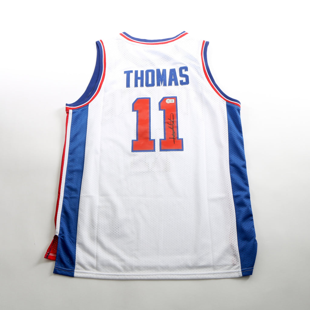 Isiah Thomas Signed Detroit Pistons White Jersey Beckett