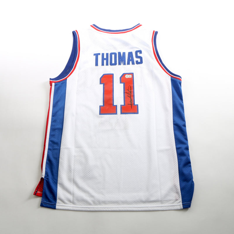 Isiah Thomas Signed Detroit Pistons White Jersey Beckett