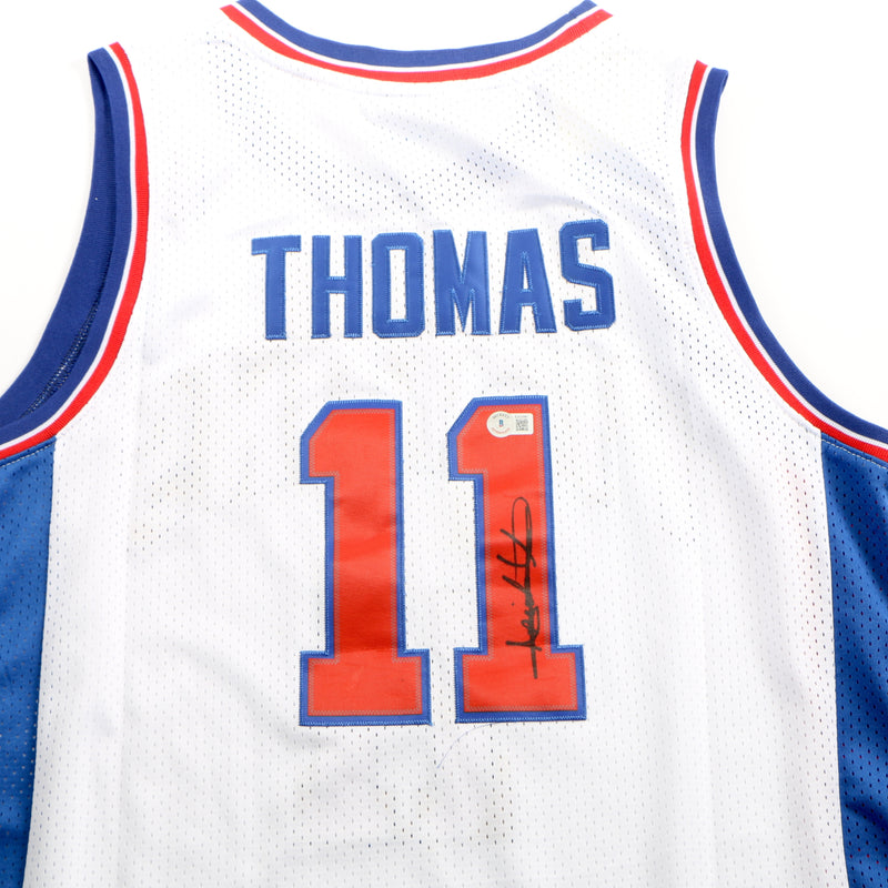Isiah Thomas Signed Detroit Pistons White Jersey Beckett