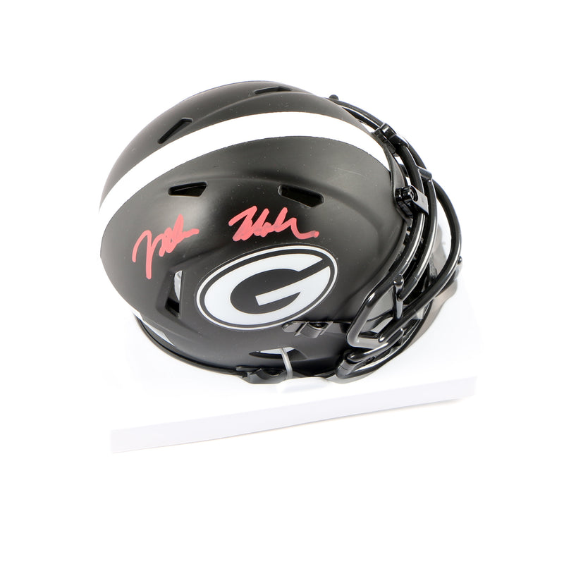 Jalon Walker Signed Mini Helmet Eclipse Georgia Bulldogs Beckett