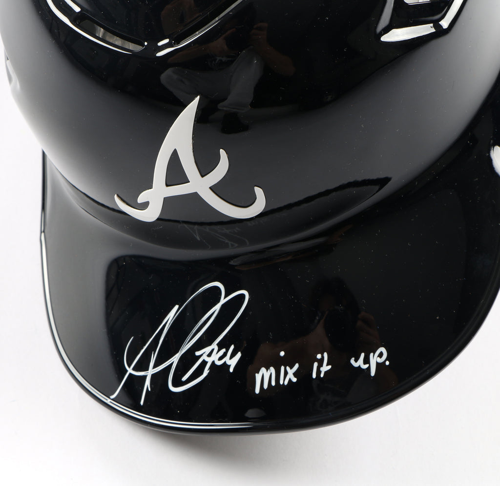 Ozzie Albies Signed Helmet - Atlanta Braves Authentic MLB Helmet "Mix it up" - Beckett COA