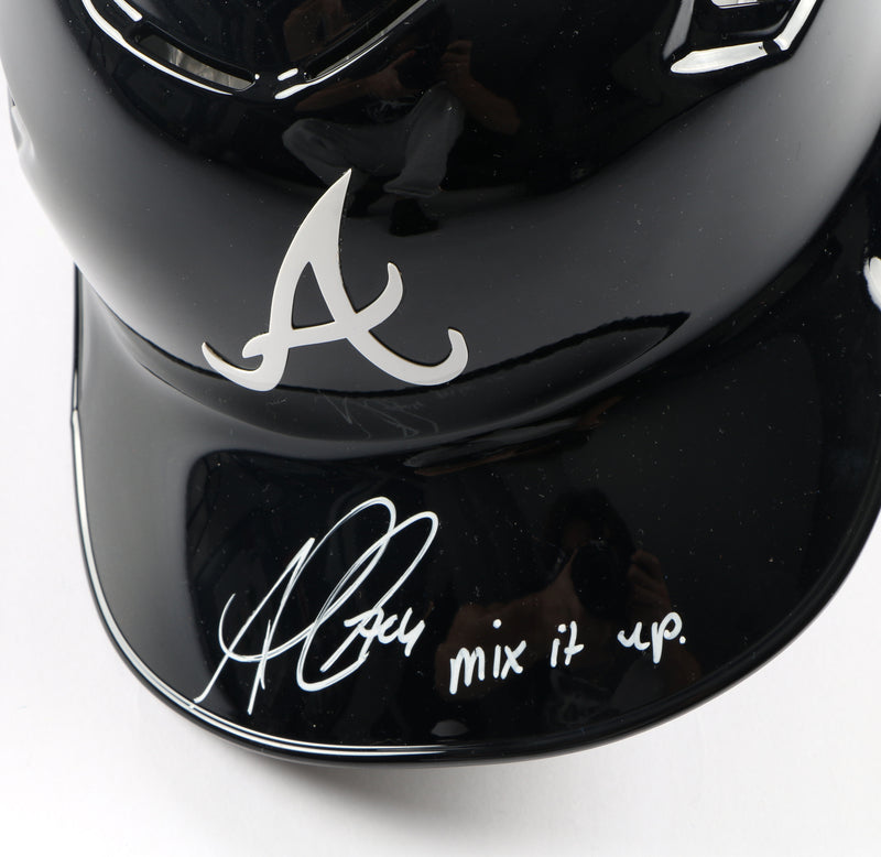 Ozzie Albies Signed Helmet - Atlanta Braves Authentic MLB Helmet "Mix it up" - Beckett COA