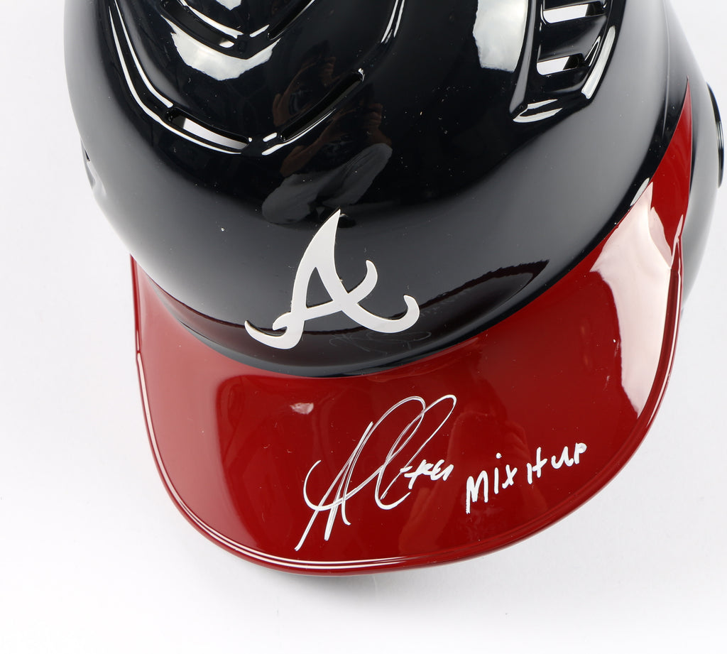 Ozzie Albies Signed Helmet - Atlanta Braves Authentic MLB Helmet "mix it up"- Beckett COA